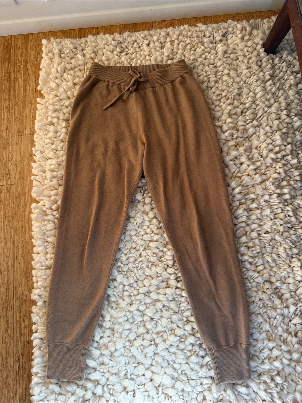 Jenni Kayne Light Gray Knit Joggers with Drawstring